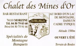 Ancienne carte de visite des mines d'or